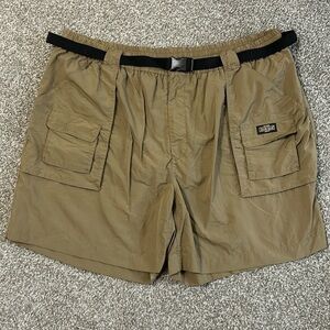 Guide Gear Cargo Belted Lined Utility Nylon Shorts Tan  Men's 3XL EUC
